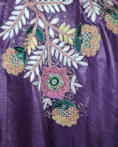 silk saree  hand work with blouse fabric