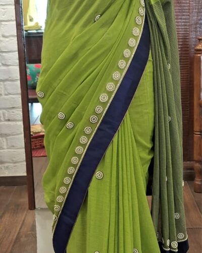 Mulmul cotton saree with blouse fabric