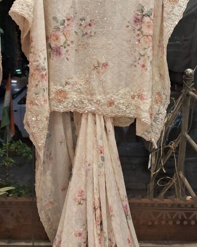 Georgette saree with sequence work